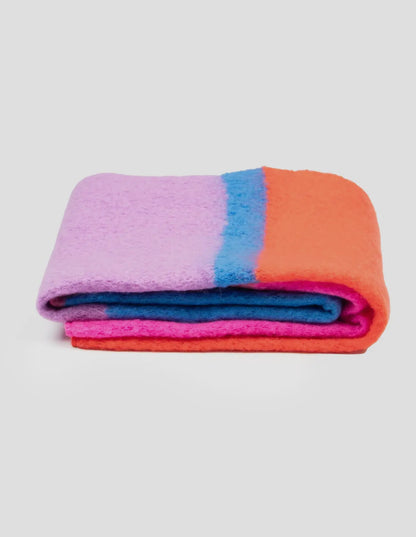 Multicolor sjaal blauw, oranje, roze