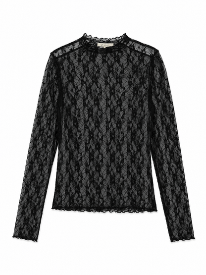 Lace longsleeve zwart