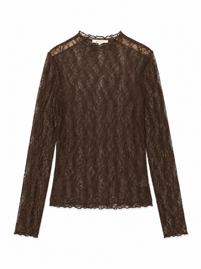 Lace longsleeve bruin