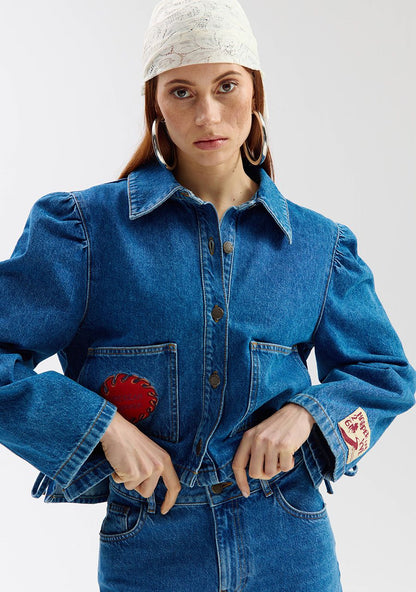 Toby jeans jacket met patches