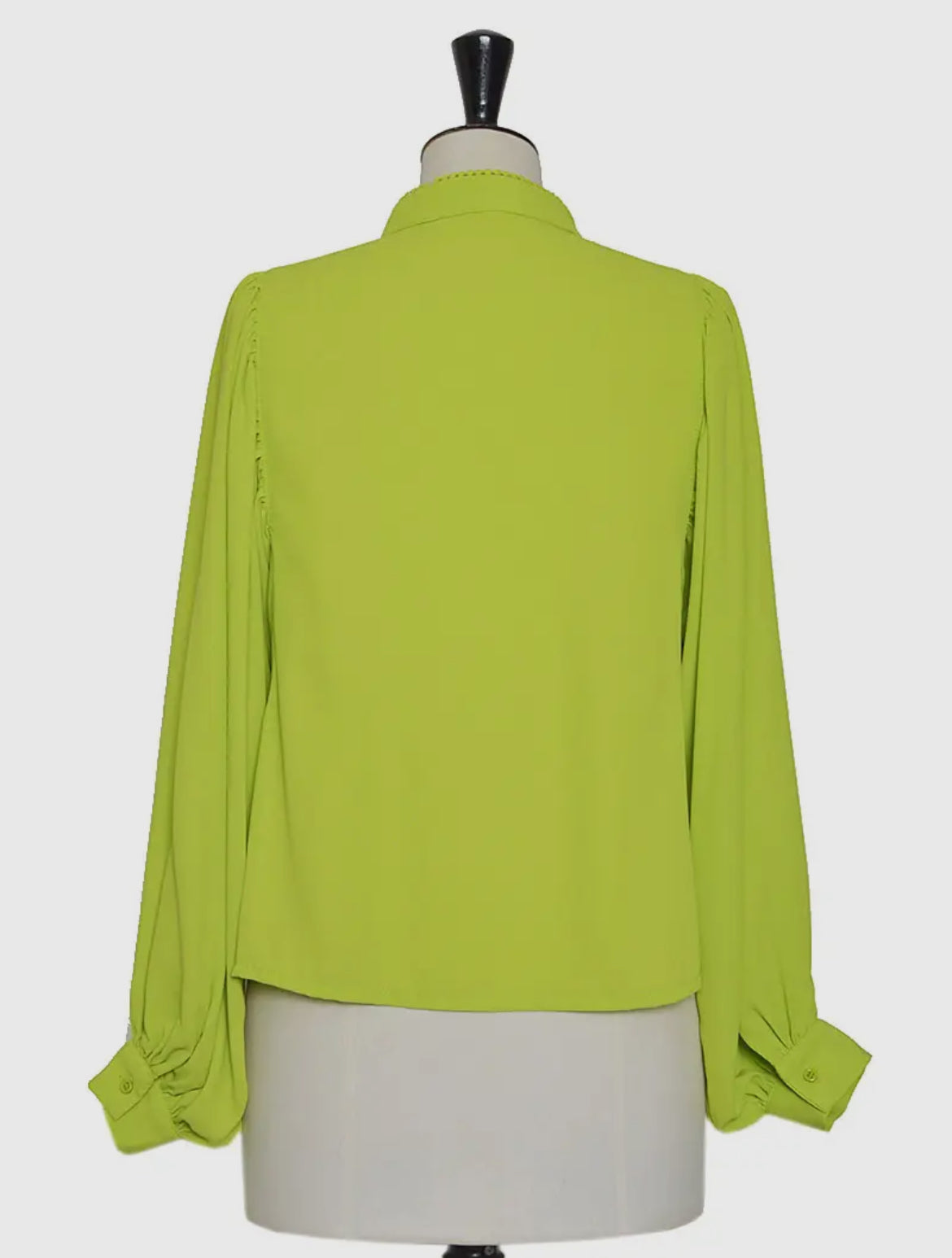 Lime groene blouse met grote pofmouw