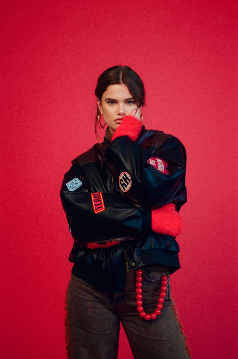 Pleuni pu leather jacket