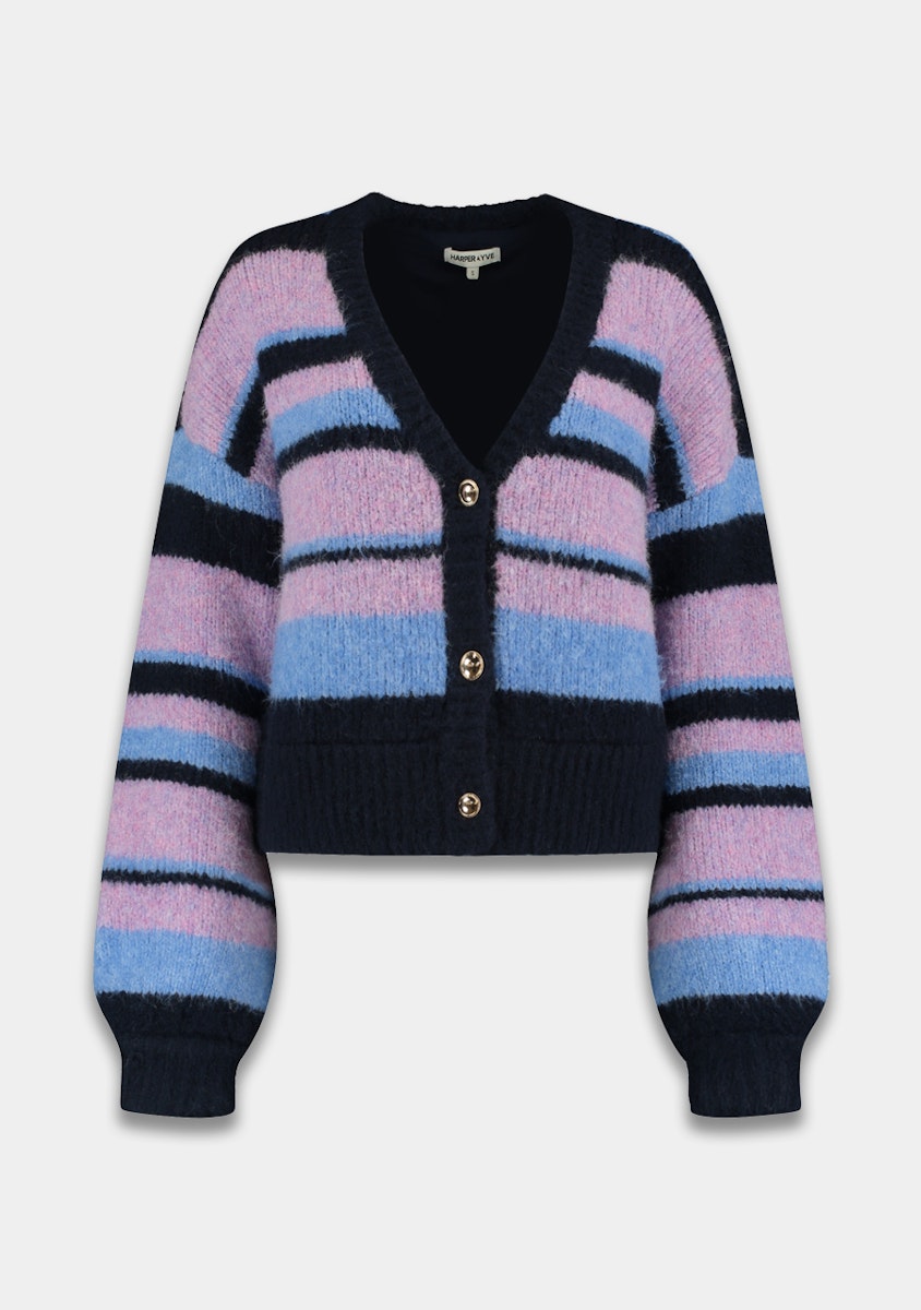 Noor cardigan stripe blue
