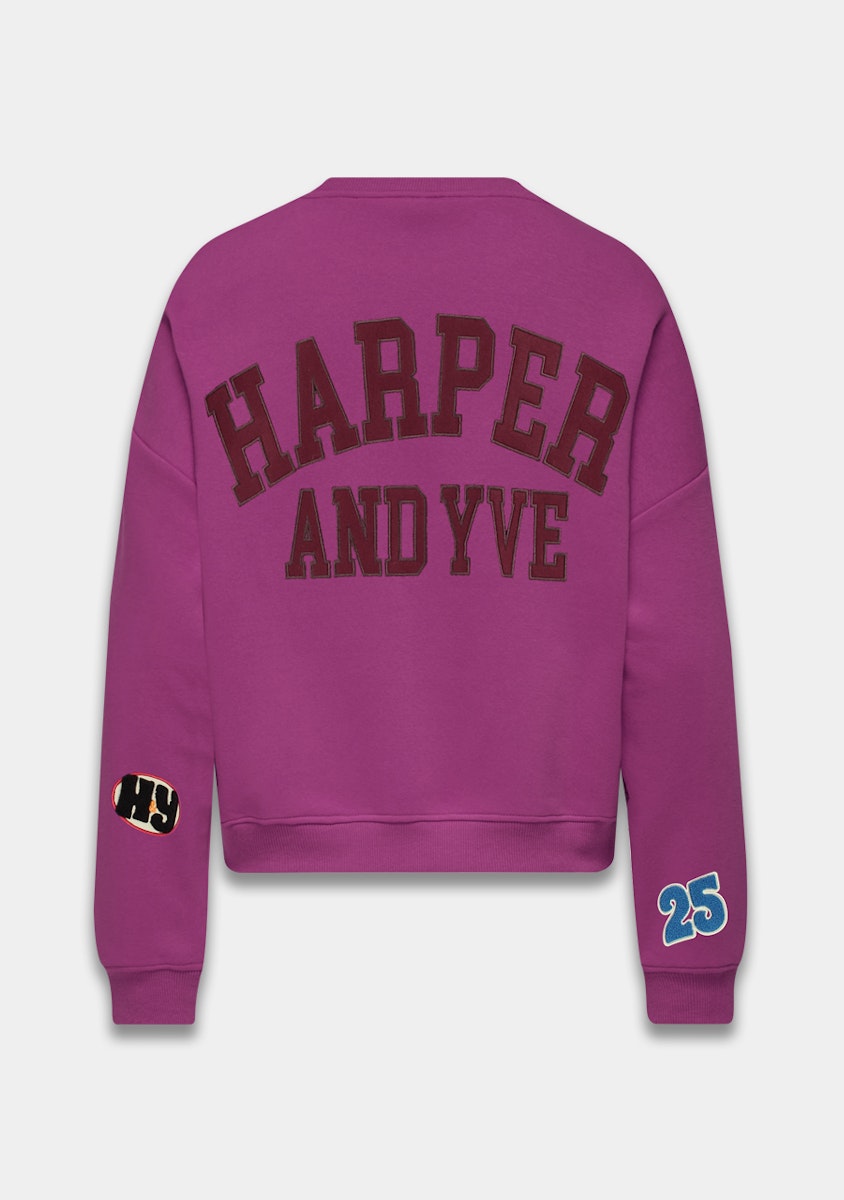 Patch sweater paars