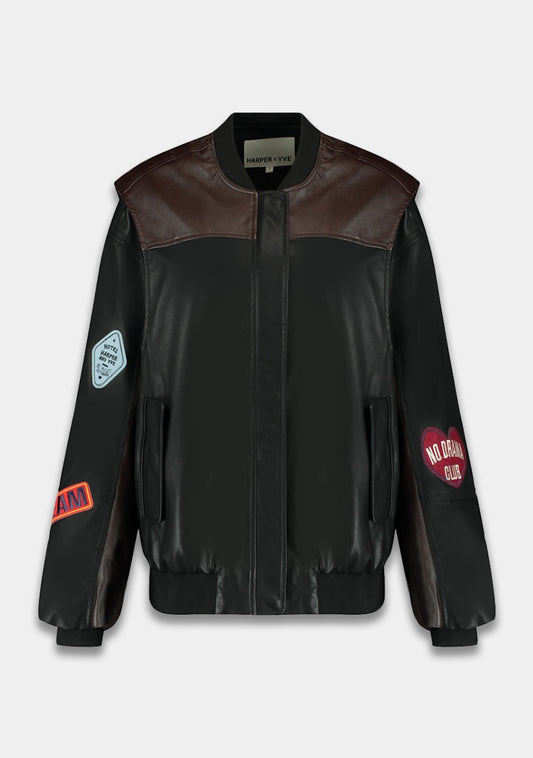 Pleuni pu leather jacket