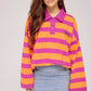 Pollie jumper striped spiced orange