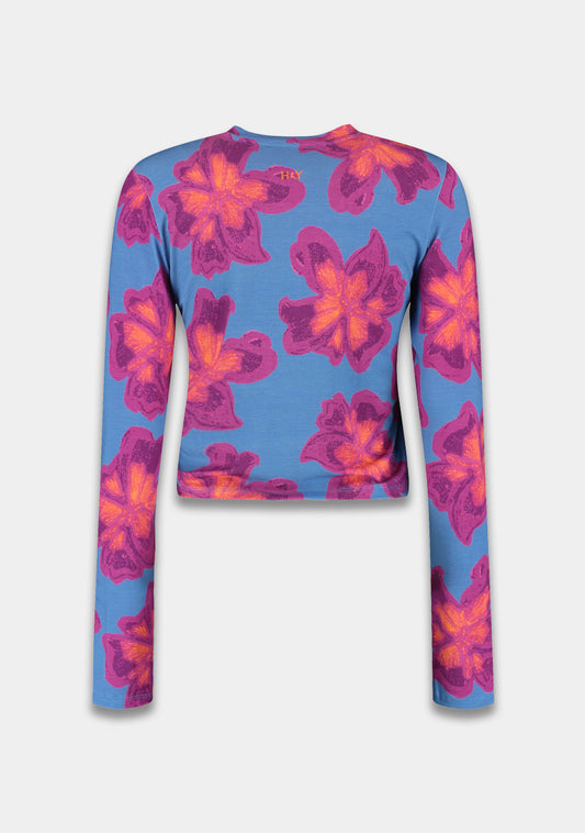 Jeff longsleeve bold flower- wild aster