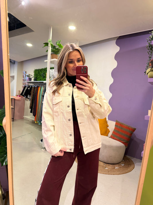 Zandkleurig denim jasje