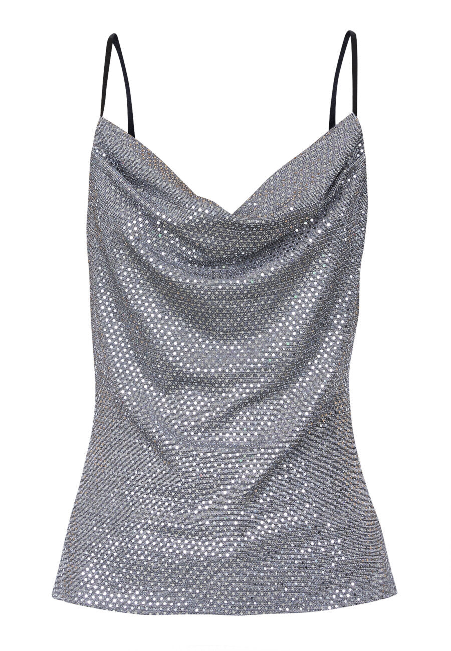 Glitter top zilver