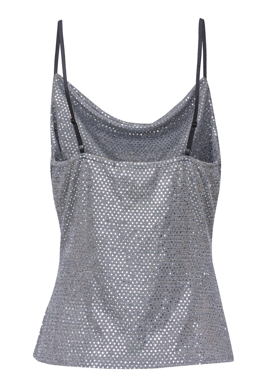 Glitter top zilver