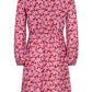 Dress Jaely wine red/lilac flower