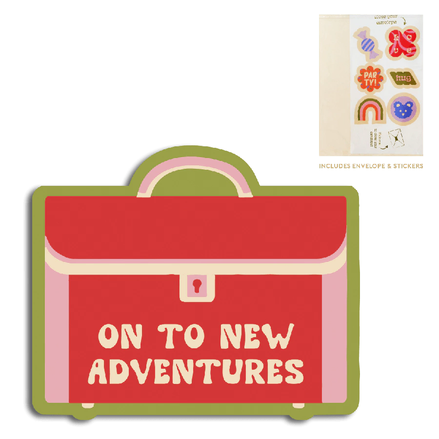 Cut-out card on to new adventures