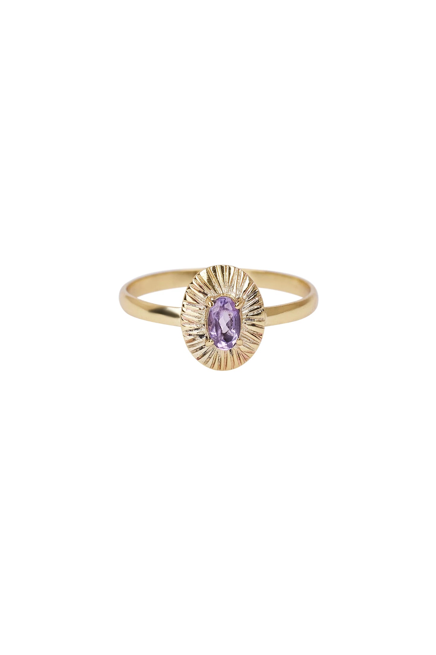 Ring amethyst vintage Brass