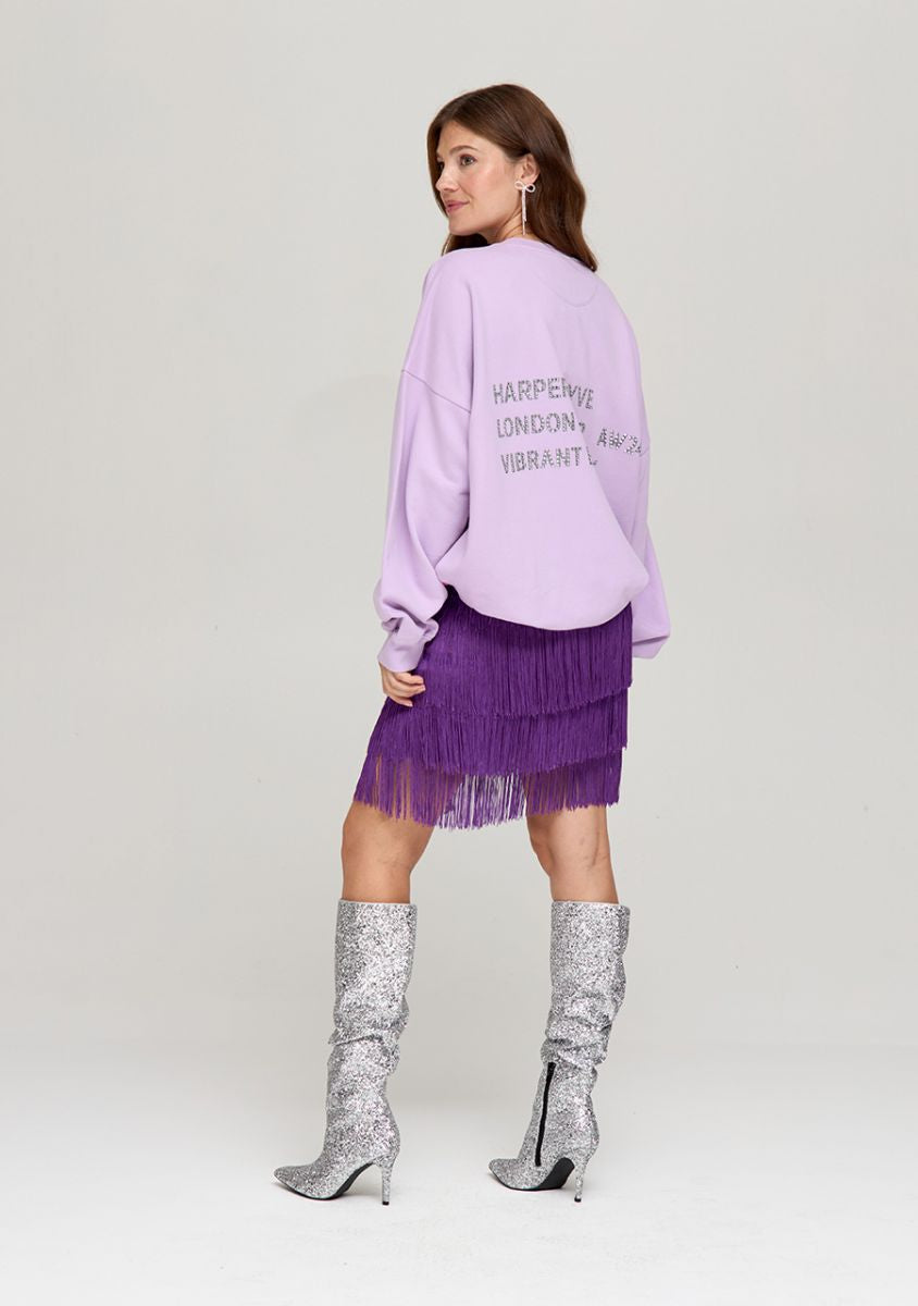 Olivia rok violet franjes