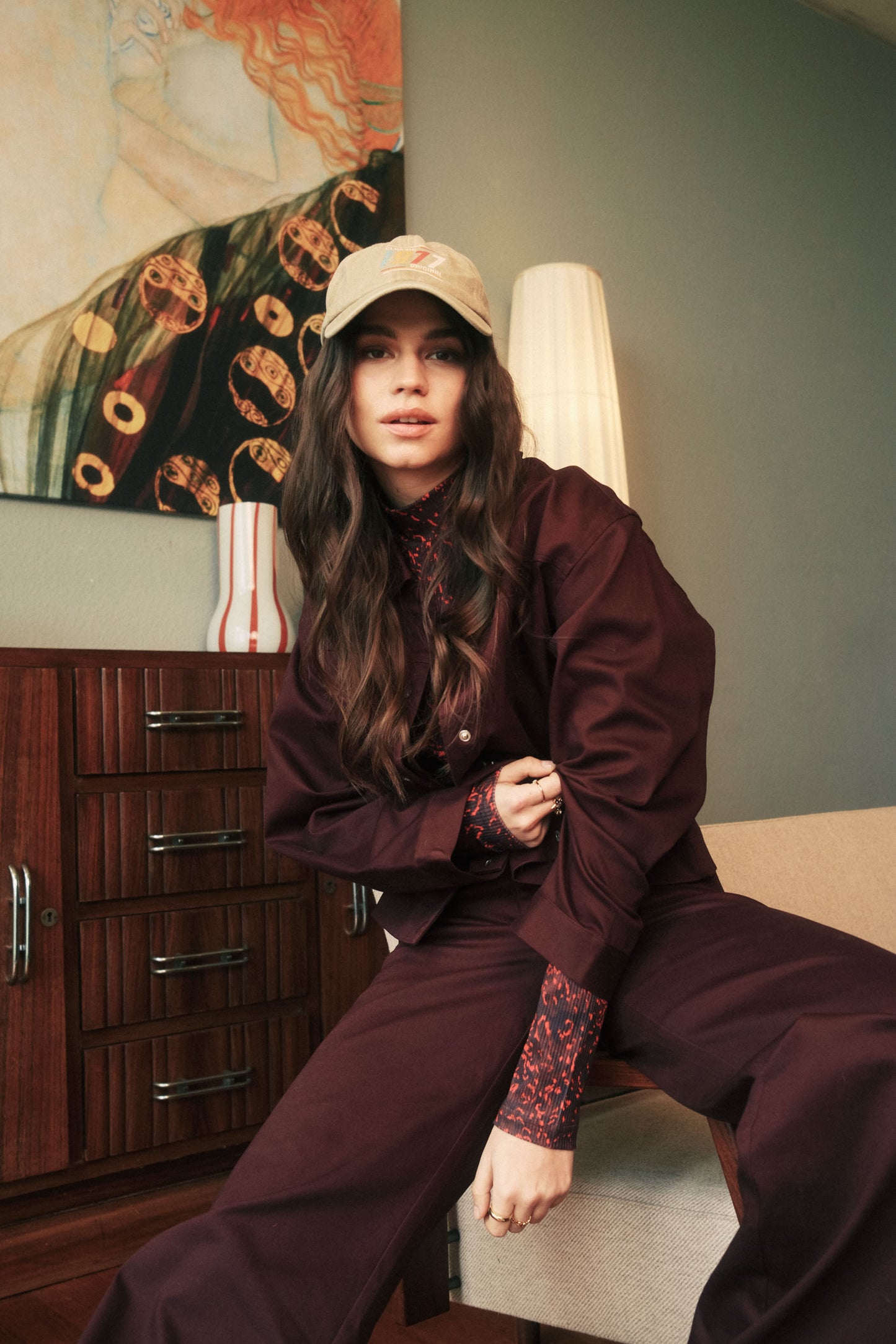 Raqual pants wine red