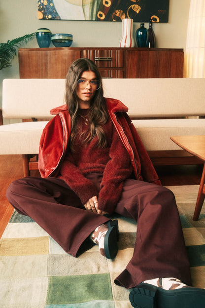 Raqual pants wine red