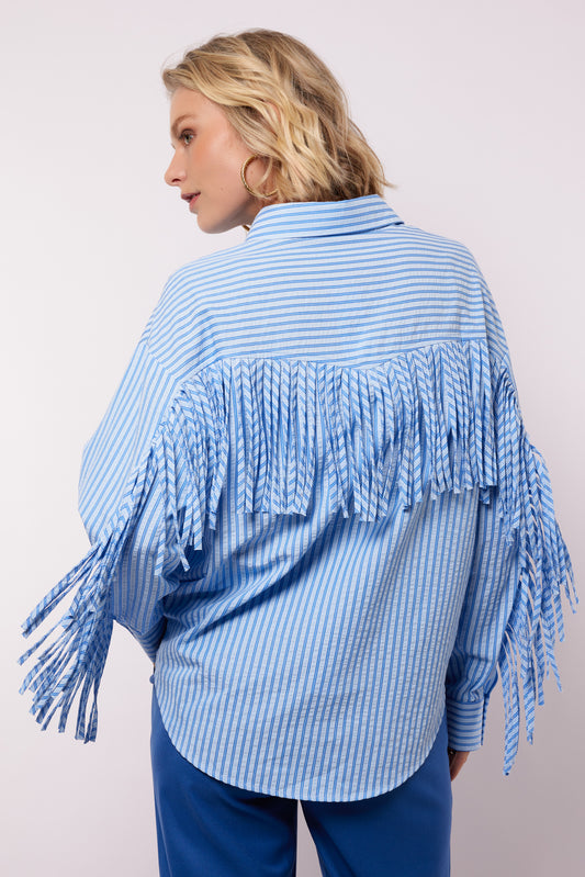 Marelia blouse trypan blue stripe