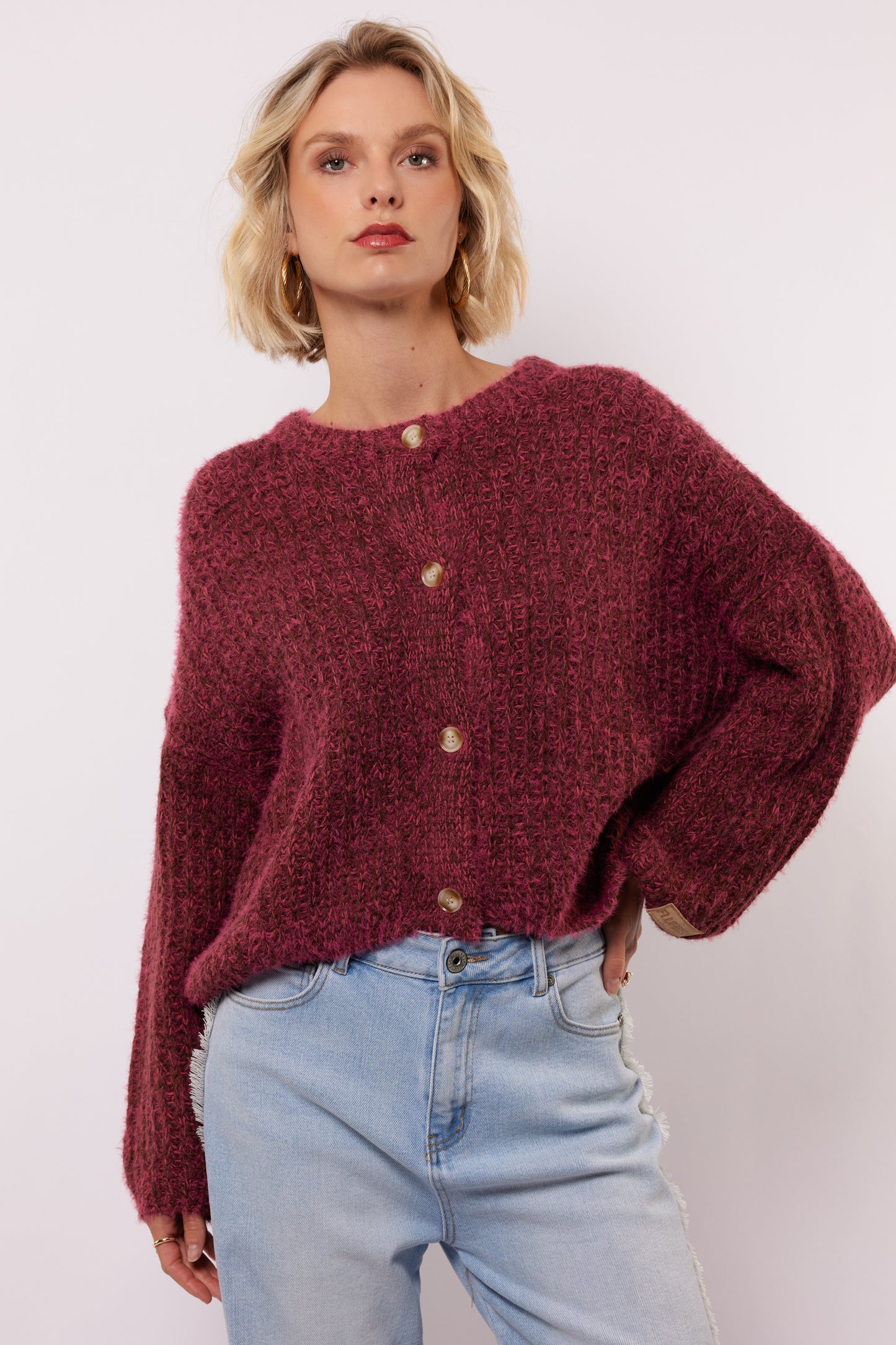 Kalista knit cardigan fresh raspberry