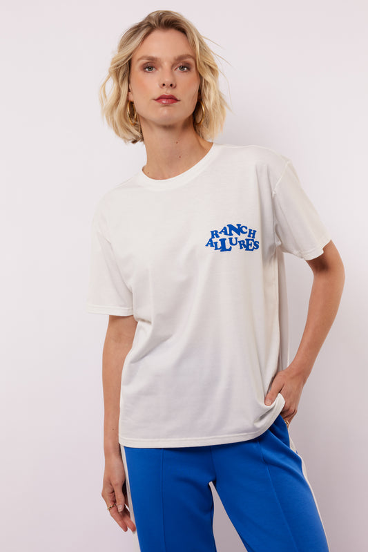 Mace t-shirt offwhite/trypan blue