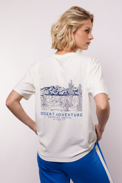 Mace t-shirt offwhite/trypan blue
