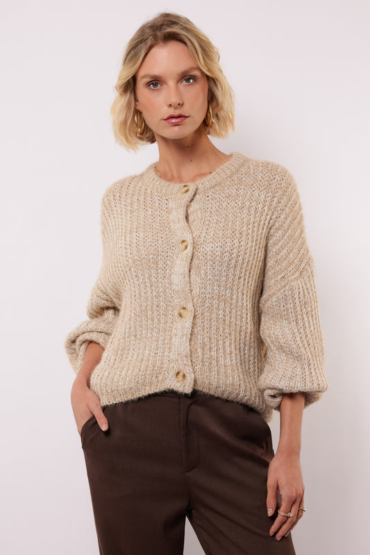 Kalista knit cardigan khaki/offwhite