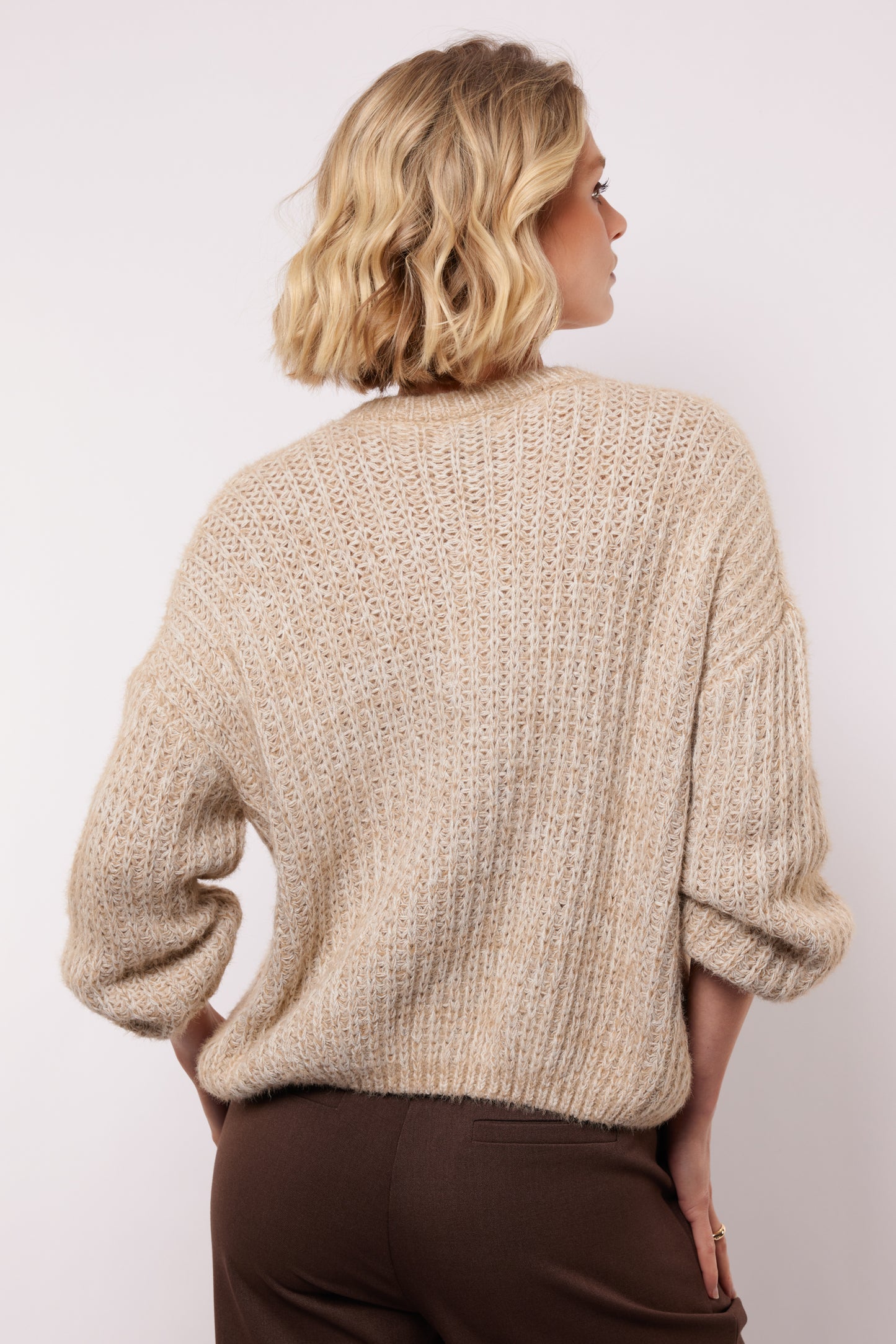 Kalista knit cardigan khaki/offwhite
