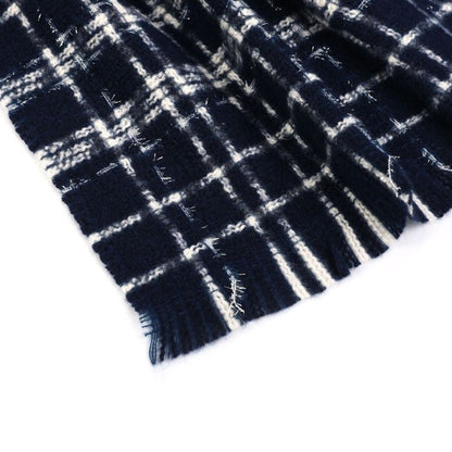 Geruite sjaal navy met lurex