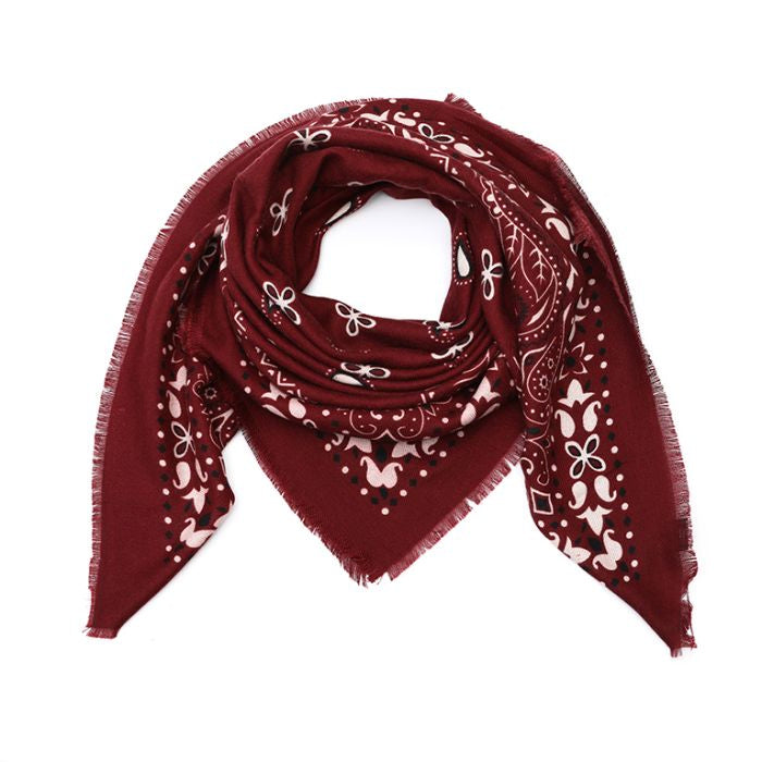 Paisley sjaal bordeaux rood