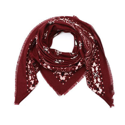 Paisley sjaal bordeaux rood