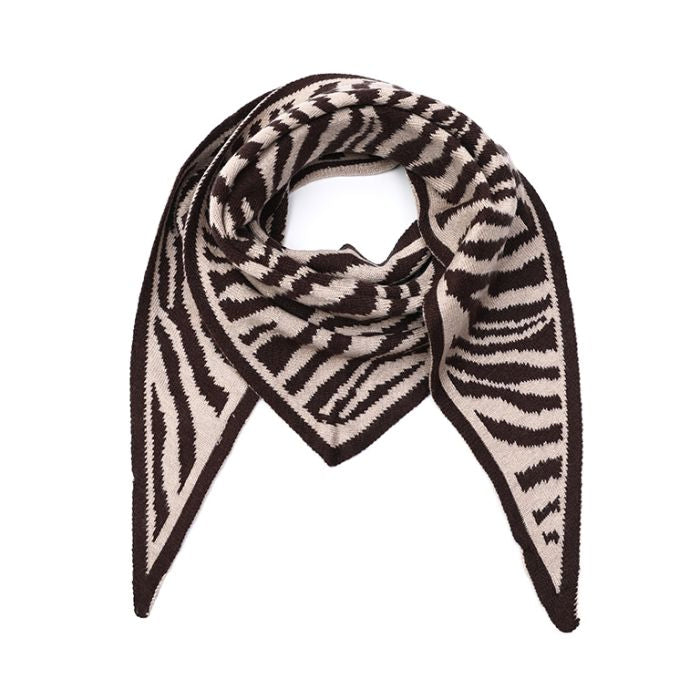 Diehoek sjaal zebra coffee brown