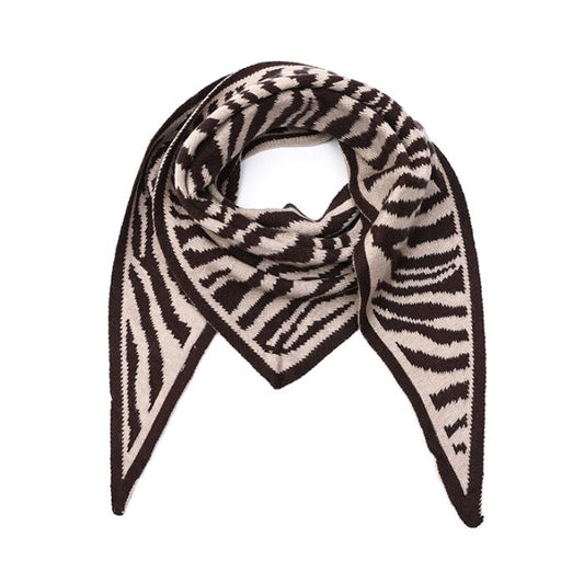 Diehoek sjaal zebra coffee brown