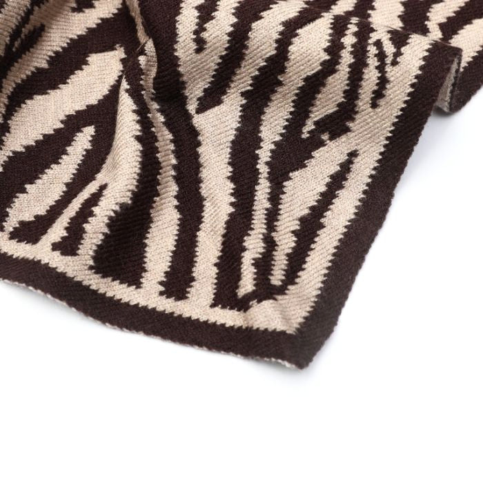 Diehoek sjaal zebra coffee brown