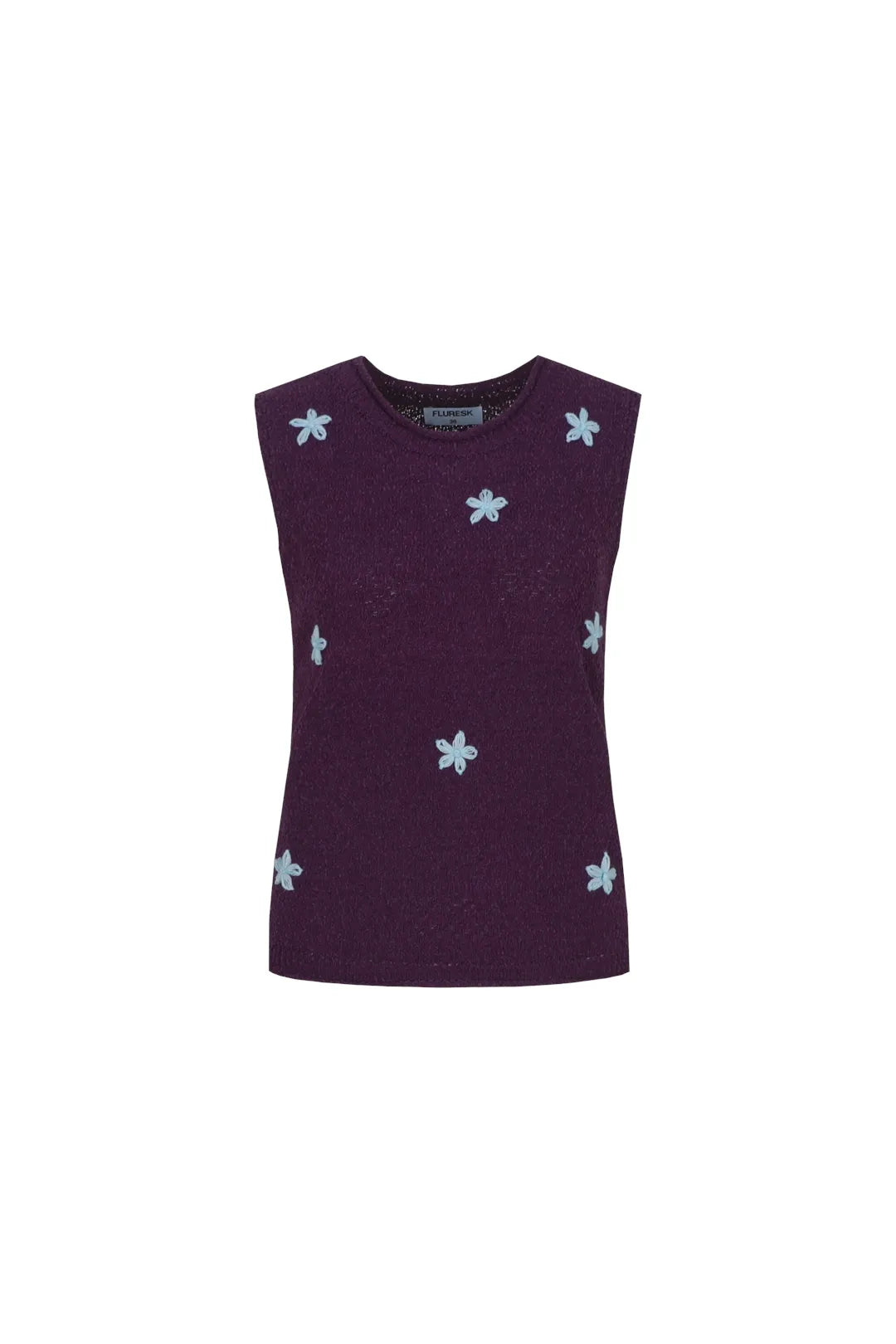 Blair knitting top royal plum/ cloud blue