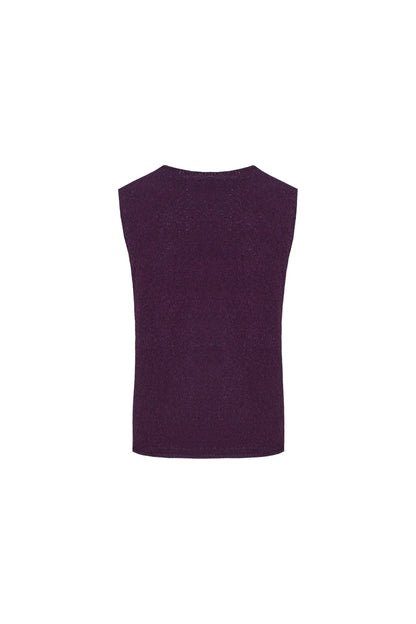 Blair knitting top royal plum/ cloud blue
