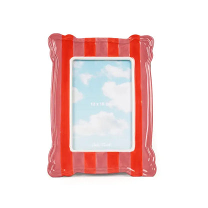Fotolijst gestreept roze/rood