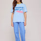 Pink fish tee sky blue
