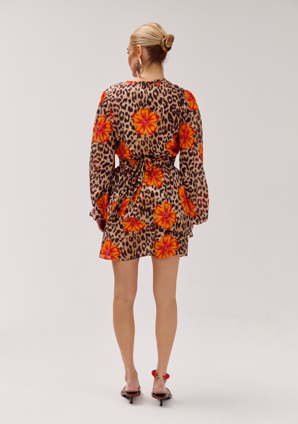 Blouse flora leopard flower