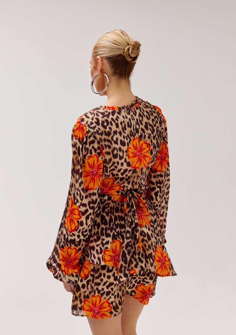 Blouse flora leopard flower