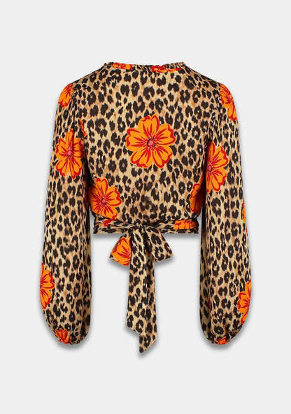 Blouse flora leopard flower