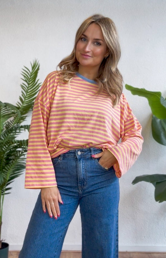 Longsleeve geel/roze