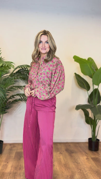 Blouse Alyssa pink flower