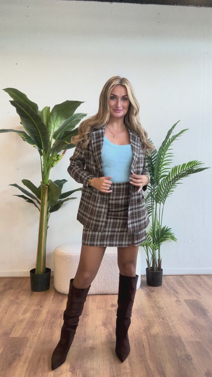 Blazer Novalee Brown/blue check