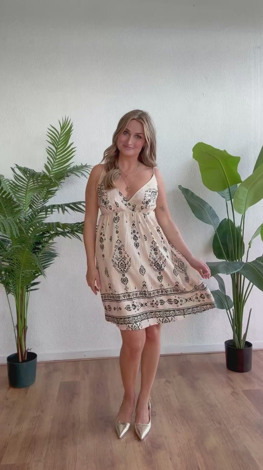 Bohemian jurk tassle print dress