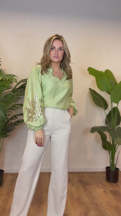 Blouse rose soft green