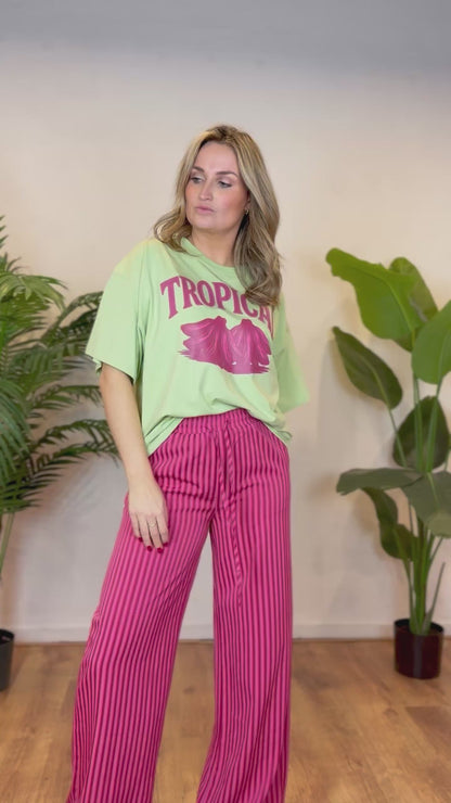 T-shirt tropical soft green