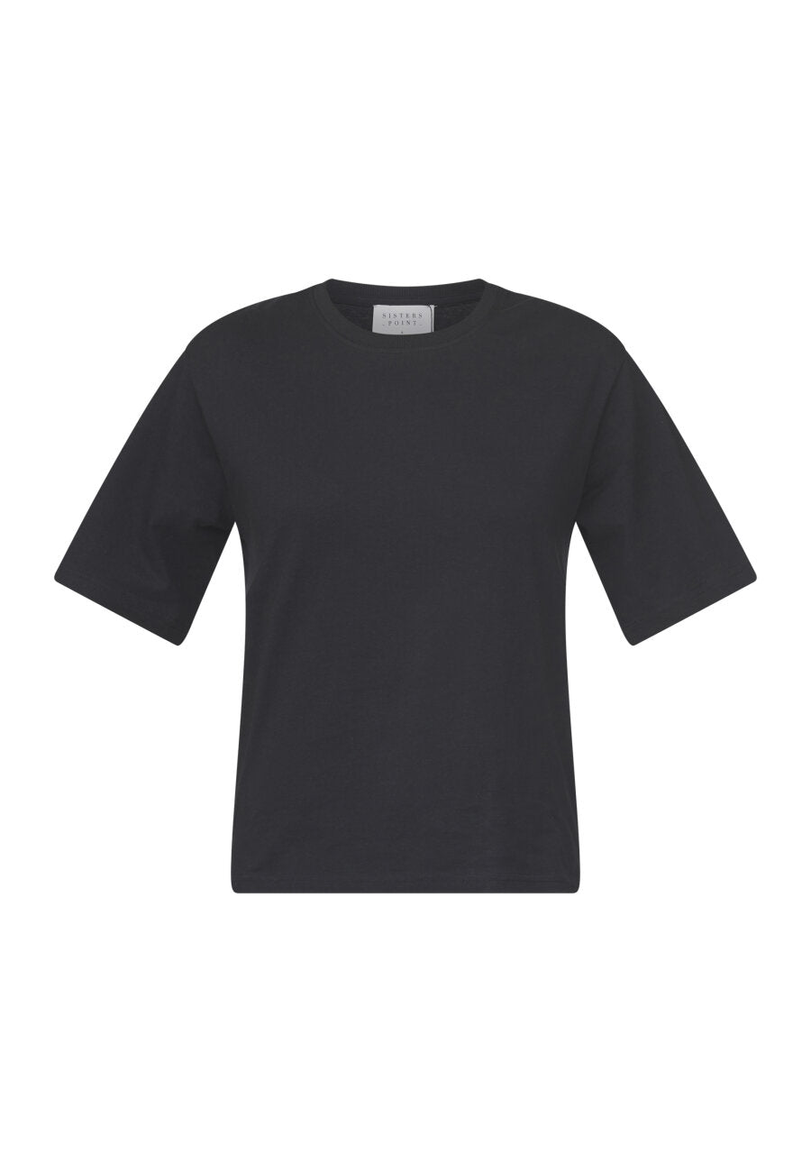 Zwart basis t-shirt losvallend