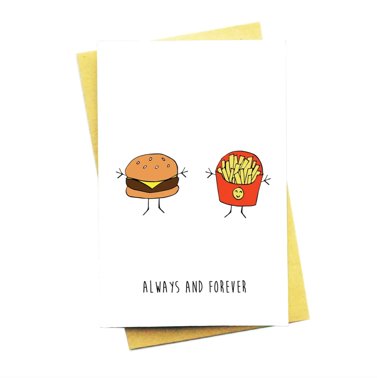 Always and forever burger and fries kaart