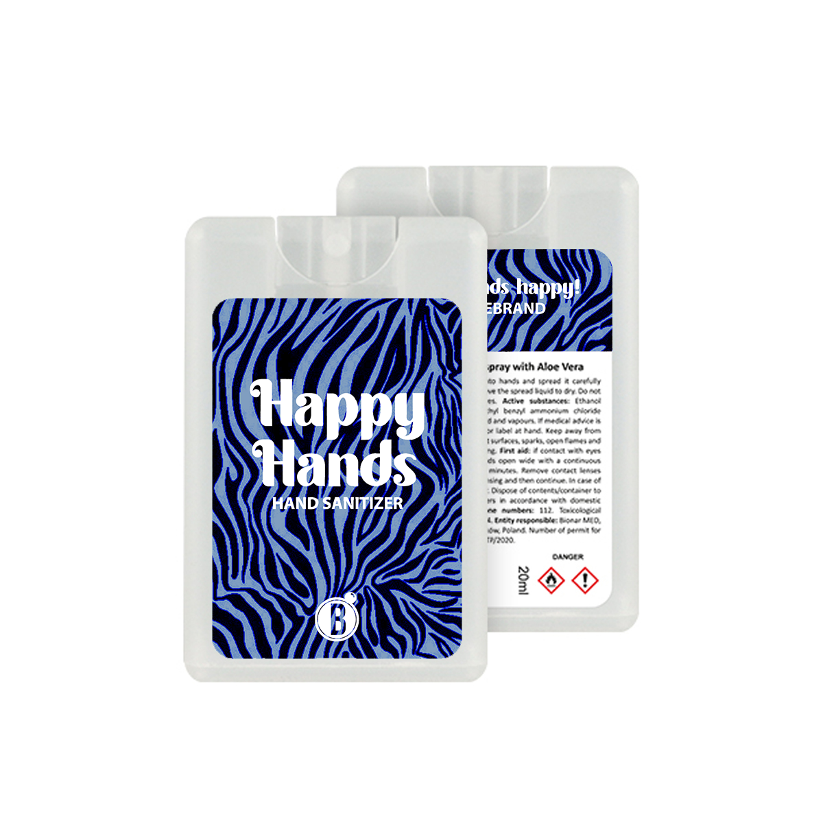 Happy hands desinfectie spray Zebra Blues