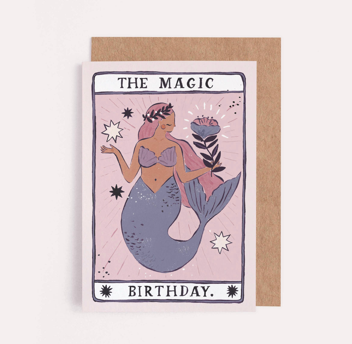 Mermaid magic tarot birthday card