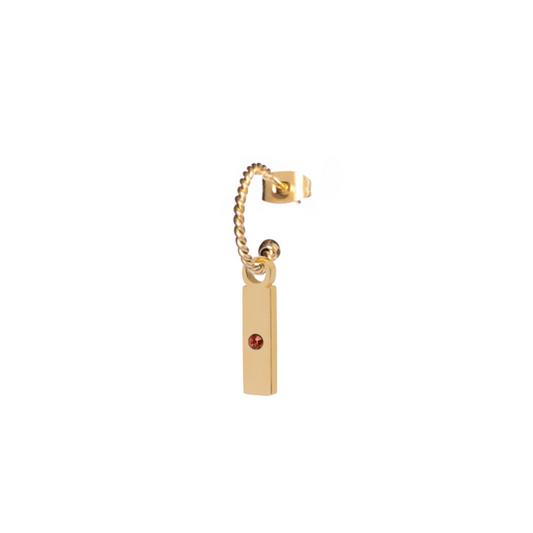 earring twisted brown bar gold